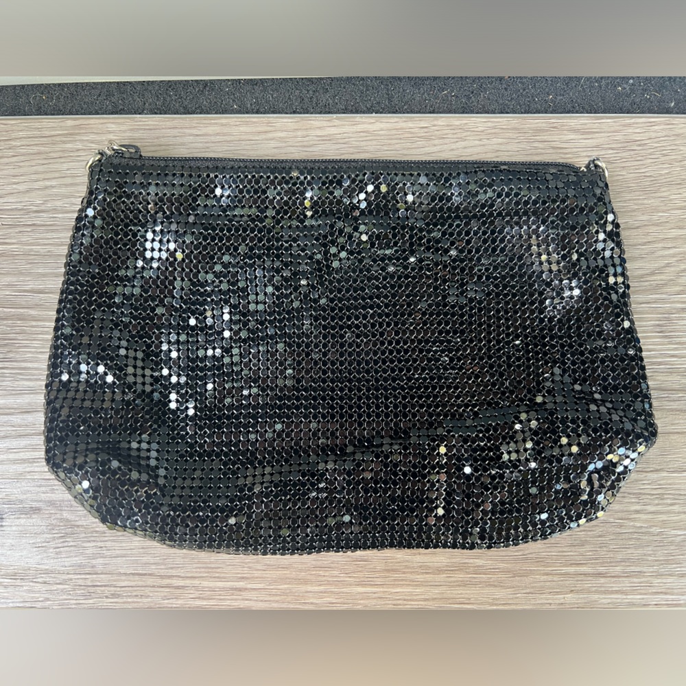 Whiting & Davis Vintage Black Mesh Coin Bag/Small Makeup Bag